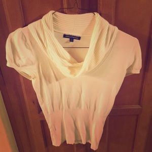 EXPRESS Ivory Cowl-neck Blouse